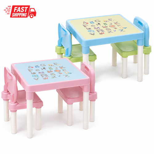 Kids plastic table 2 chairs - kids,