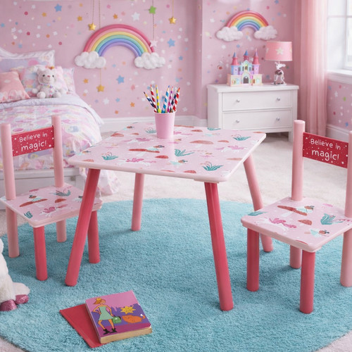 Wooden table and chairs - 2,